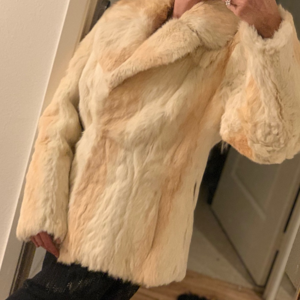 Vintage real rabbit fur coat